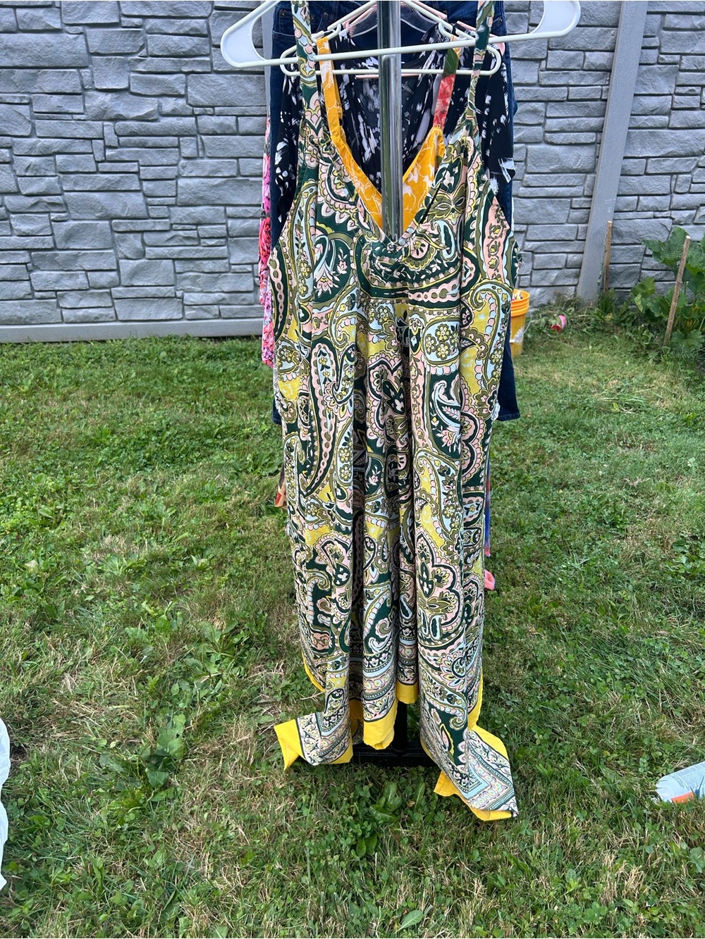 Mlle Gabrielle Paisley Maxi Dress in Green and Yellow